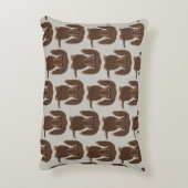 可愛いロングヘアチョコレートブラウンダックスシャンドパターン アクセントクッション (裏面(縦))
