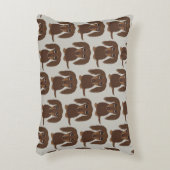 可愛いロングヘアチョコレートブラウンダックスシャンドパターン アクセントクッション (正面(垂直))