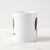 可愛いロングヘアチョコレートブラウンダッシュンドッグ ジャンボコーヒーマグカップ (正面)
