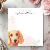 可愛いロングヘド犬パーソナライズされた名 ノートパッド