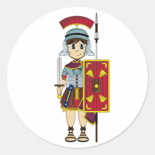 可愛いローマ軍人シール ラウンドシール