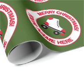 可愛いローラースケートカスタムのクリスマスラッピング紙 ラッピングペーパー (ロールコーナー)