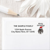 可愛いワイマラードッグメリークリスマス ラベル (インサイチュ)