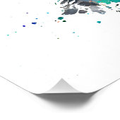 可愛いワイヤー髪のダックシュント子犬の水のカラーアート ポスター (コーナー)