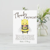 可愛いワイルドフラワーとビー赤ちゃんシャワーサンキューカード サンキューカード (スタンド正面)