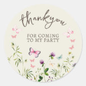 可愛いワイルドフラワーサンキューパーティーシール ラウンドシール (正面)