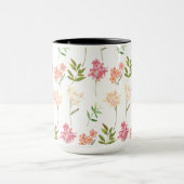 可愛いワイルドフラワーピンクとイエロー マグカップ (中央)