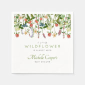 可愛いワイルドフラワーベイビーシャワーナプキン スタンダードカクテルナプキン (正面)