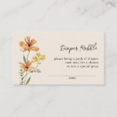 可愛いワイルドフラワーベビーシャワーおむつラッフル エンクロージャーカード (正面)