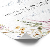 可愛いワイルドフラワーベビーシャワーベビー ポスター (角)