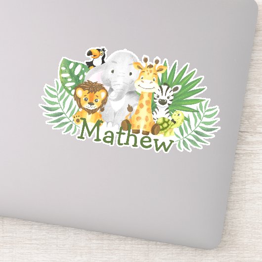可愛いワイルドワンサファリジャングルウッドランド動物 シール (詳細)