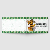 可愛いワイルドワンサファリジャングル動物1歳の誕生日 ゲストブック (全面)