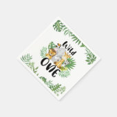 可愛いワイルドワンサファリ動物1歳の誕生日 スタンダードカクテルナプキン (角)