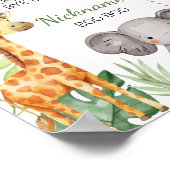 可愛いワイルドワンサファリ1st誕生日マイルストーンのサイン ポスター (角)