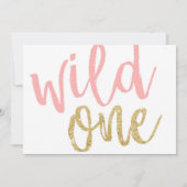 可愛いワイルドワンジャングルガールファースト誕生日写真 招待状 (裏面)