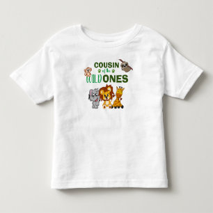 可愛いワイルドワンジャングルサファリアニマルツインシズ トドラーTシャツ