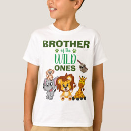 可愛いワイルドワンジャングルサファリアニマルツインブラザー Tシャツ