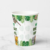 可愛いワイルドワンジャングルサファリアニマルファースト誕生日 紙コップ (右)