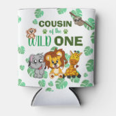 可愛いワイルドワンジャングルサファリ動物のいとこの動物園 缶クーラー (正面)