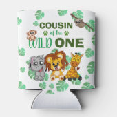 可愛いワイルドワンジャングルサファリ動物のいとこの動物園 缶クーラー (裏面)