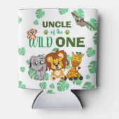 可愛いワイルドワンジャングルサファリ動物園の動物のおじさん 缶クーラー (正面)