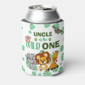 可愛いワイルドワンジャングルサファリ動物園の動物のおじさん 缶クーラー (缶裏面)