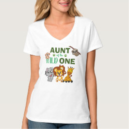 可愛いワイルドワンジャングルサファリ動物園の動物叔母 Tシャツ