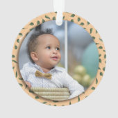 可愛いワイルドワンジャングル私の最初のクリスマスフォト オーナメント (裏面)