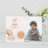 可愛いワイルド&オンダーフル1歳の誕生日の写真 招待状 (スタンド正面)