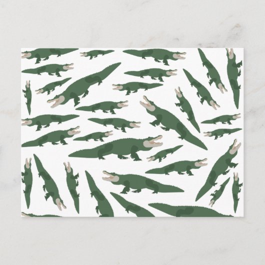 可愛いワニ模様 シーズンポストカード (正面)