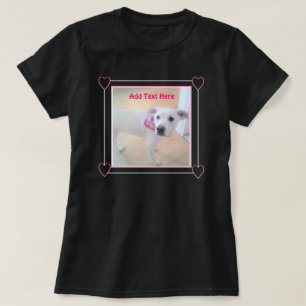 可愛いワンフォトピンク甘い子犬 Tシャツ