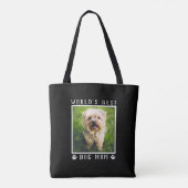 可愛いワールドの最高の犬の母の手がフォトブラックをプリント トートバッグ (裏面)