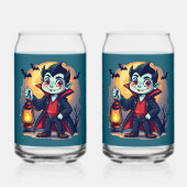 可愛いヴァンパイアランタンかわいいハロウィーン ガラス缶 (裏面)