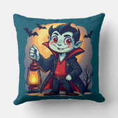 可愛いヴァンパイアランタンかわいいハロウィーン クッション (裏面)