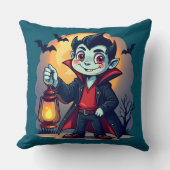 可愛いヴァンパイアランタンかわいいハロウィーン クッション (正面)