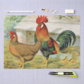 可愛いヴィンテージのオンドリとヘンパーティー 薄葉紙 (クラフト)