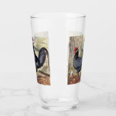 可愛いヴィンテージの鶏ひれカントリーガラス タンブラーグラス (左)