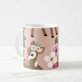 可愛いヴィンテージを着たシームレスなヴィンテージパターン コーヒーマグカップ (正面左)