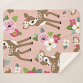 可愛いヴィンテージを着たシームレスなヴィンテージパターン シェルパブランケット (正面(横))