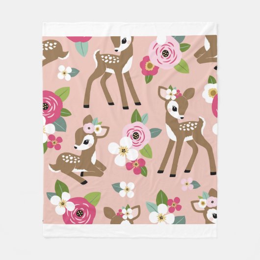 可愛いヴィンテージを着たシームレスなヴィンテージパターン フリースブランケット (正面)