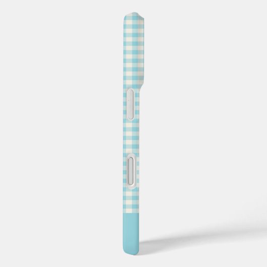 可愛いヴィンテージアクアブルージンガムプレイドパーソナライズされた Case-Mate iPhoneケース (裏面 / 右)