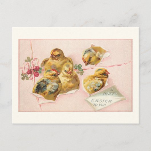 可愛いヴィンテージイースターチックスのパッケージ ポストカード (正面)