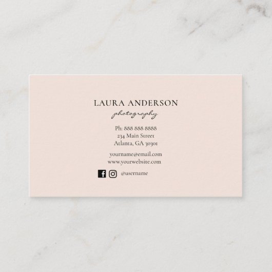 可愛いヴィンテージウォーターカラーカメラ名刺 名刺 (裏面)