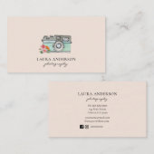 可愛いヴィンテージウォーターカラーカメラ名刺 名刺 (正面/裏面)