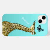 可愛いヴィンテージキリン蝶を舐めるアクア Case-Mate iPhoneケース (裏面 (横))