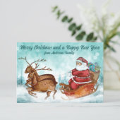 可愛いヴィンテージクリスマスカード サンキューカード (スタンド正面)