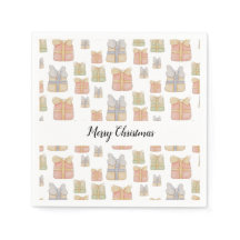 可愛いヴィンテージクリスマスギフト水彩画