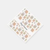 可愛いヴィンテージクリスマスギフト水彩画 スタンダードカクテルナプキン (角)