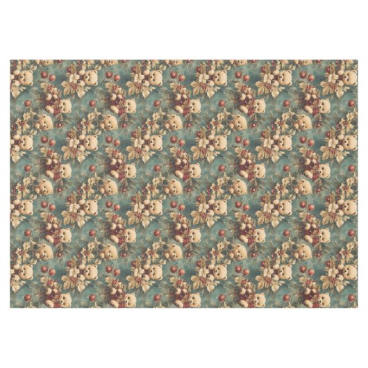 可愛いヴィンテージクリスマステディはテーブルクロスを付ける テーブルクロス (正面(横))