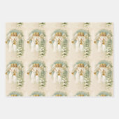 可愛いヴィンテージクリスマスビクトリアン天使 ラッピングペーパーシート (正面)